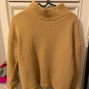 Cowl neck mustard sweater